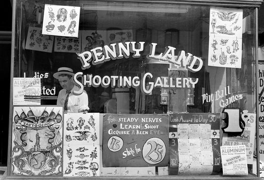 1941 Pennyland Shooting Gallery Dc Old Vintage Photo Reprint