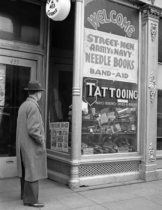 1941 Tattoo Shop West Main Norfolk Virginia Retro Old Keychain Reprint