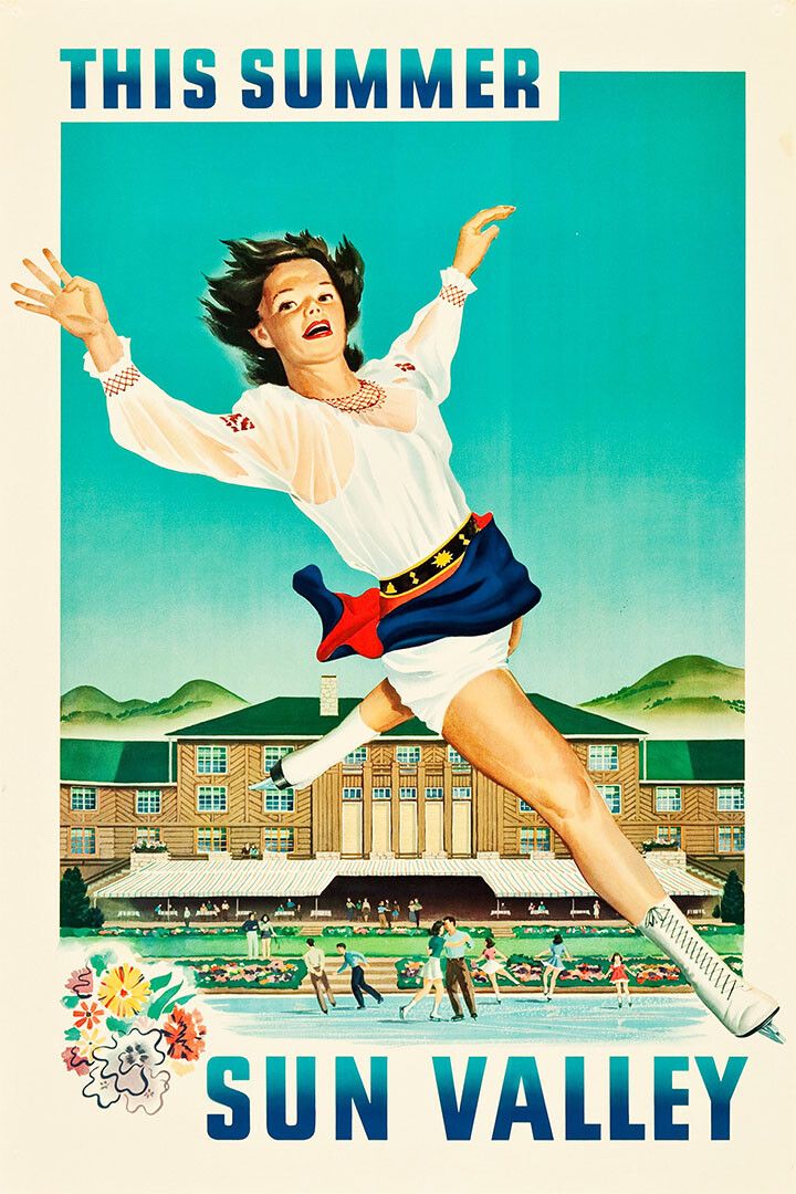 1941 This Summer Sun Valley Ice Skating Vintage Style Wall Poster