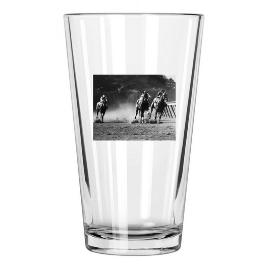 1941 Triple Crown Champion Whirlaway Photo Belmont Park Pint Beer Drinking Glass