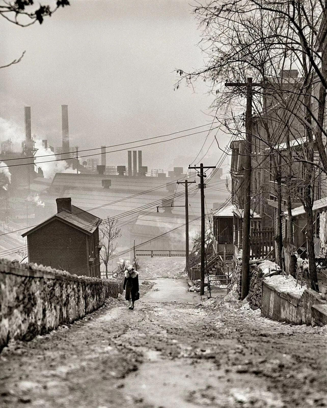 1941 Winter Mill District Pittsburgh Pennsylvania Vintage Picture Photo