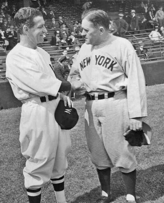 1941 Yankees Joe Mccarthy And Senators Bucky Harris Magnet Opening Day Print