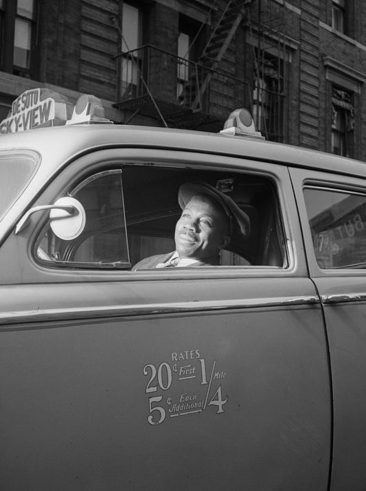 1942 African American Taxi Driver New York City Vintage Magnet Reprint