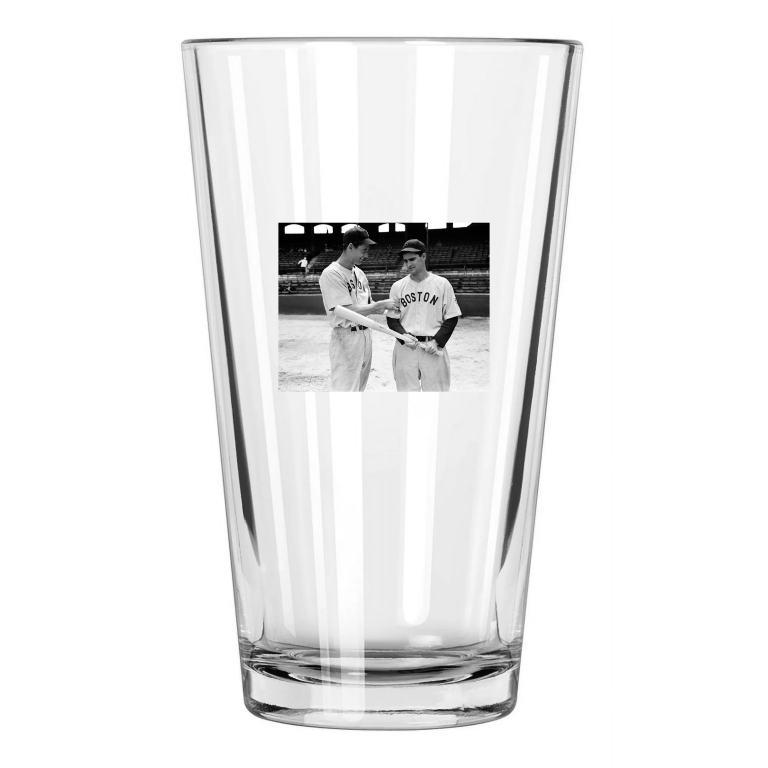 1942 Boston Red Sox Ted Williams & Bobby Doerr Baseball Pint Beer Drinking Glass