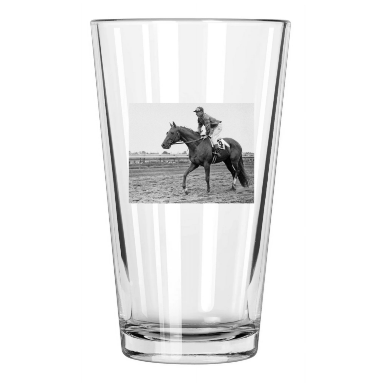 1942 Champion Race Horse Whirlaway Photo Thoroughbred Pint Beer Drinking Glass