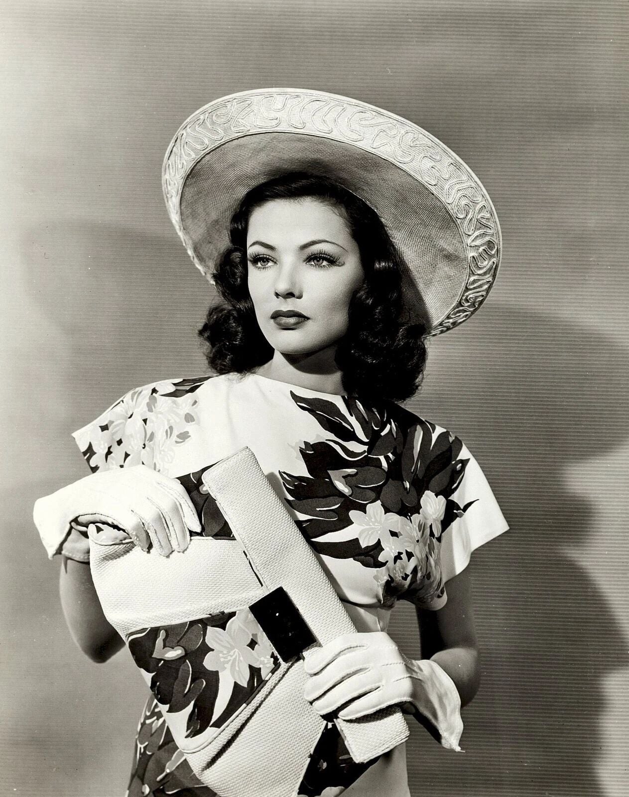 1942 Gene Tierney In Thunder Birds Classic Hollwood Picture Keychain