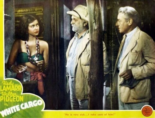 1942 Hedy Lamarr In Classic White Cargo Lobby Card Reprint Picture Keychain