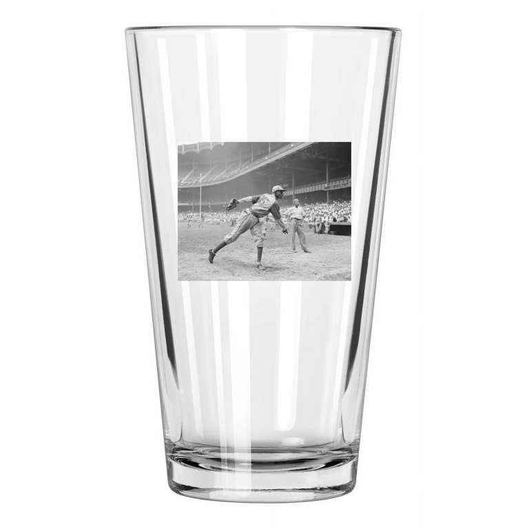 1942 Kansas City Monarchs Satchel Paige Negro League Hof 71 Pint Beer Glass