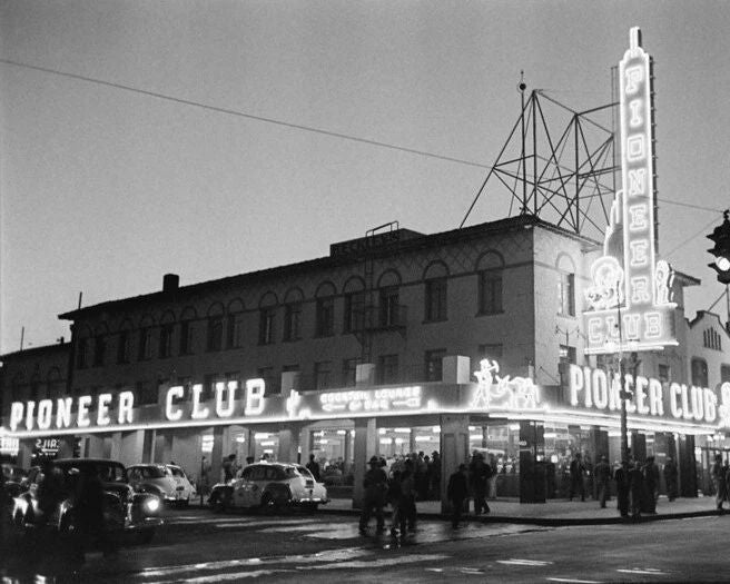 1942 Las Vegas Pioneer Club Glossy Keychain Casino Print Downtown Keychain