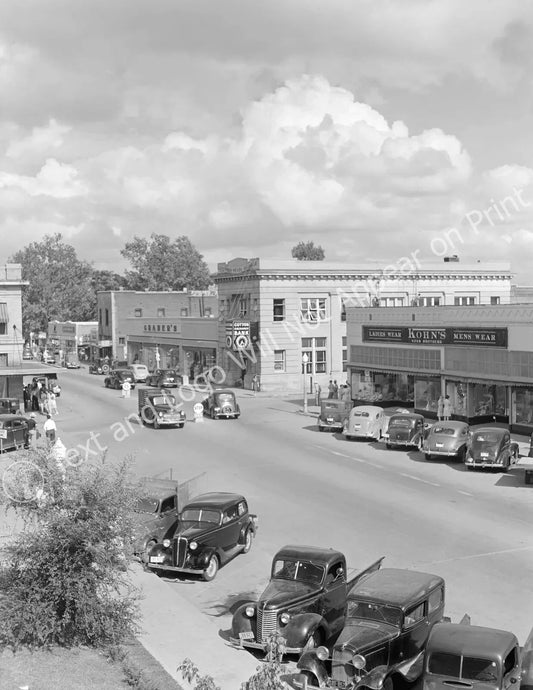 1942 Main Street Kennett Missouri Classic Cars Retro Picture Photo