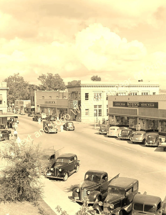 1942 Main Street Kennett Missouri Classic Cars Vintage Picture Photo