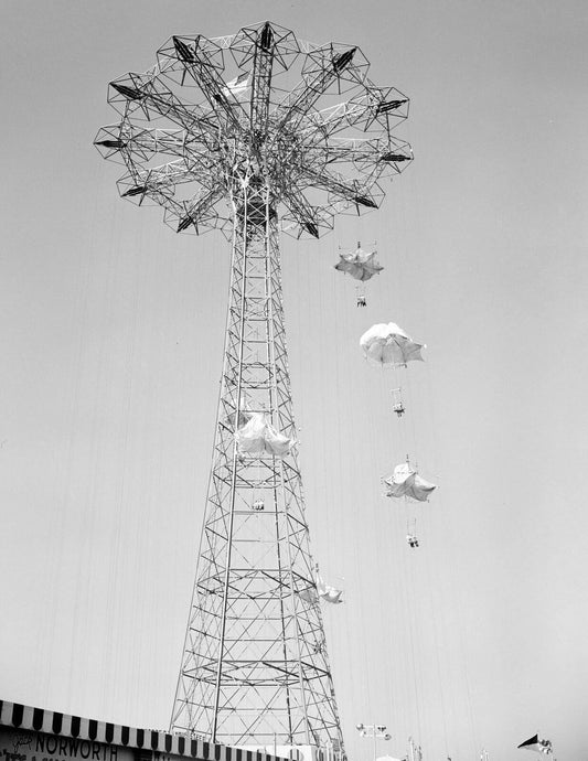 1942 Parachute Jump Coney Island New York Vintage Old Photo Reprint