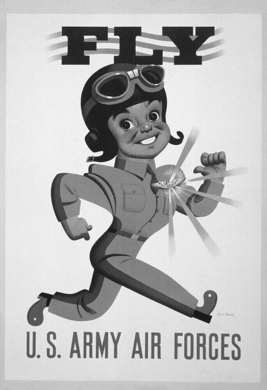 1942 Us Army Air Force World War 2 Retro Recruiting Poster Picture Photo