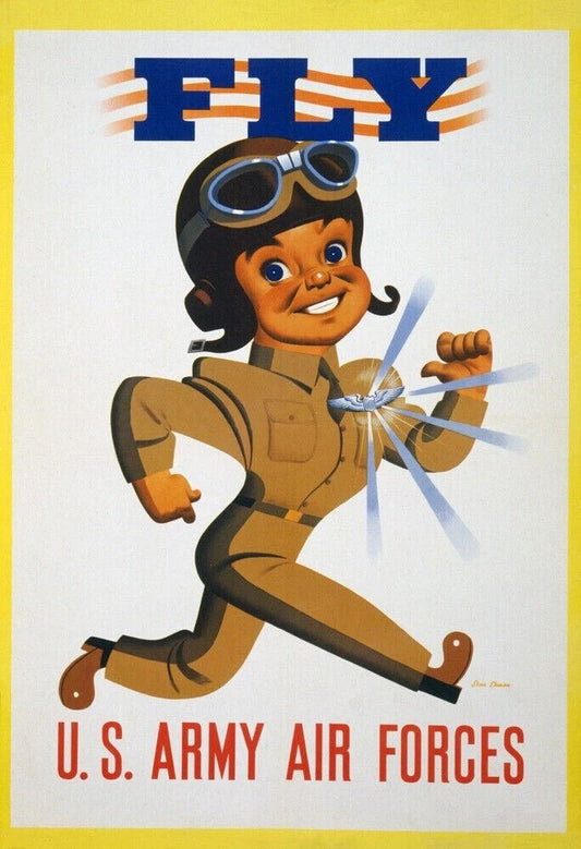 1942 Us Army Air Force World War 2 Vintage Recruit Poster Picture Photo