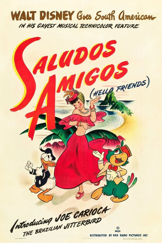 1942 Walt Disneys Saludos Amigos Movie Poster Goofy Donald Duck