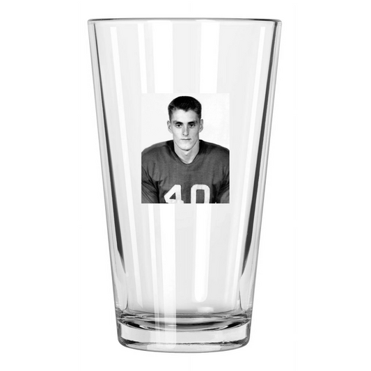 1942 Wisconsin Badgers Elroy 'Crazy Legs' Hirsch Photo Pint Beer Drinking Glass