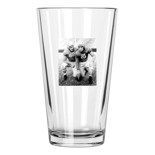 1943 Georgia Charley Trippi And Frank Sinkwich Football Pint Beer Drinking Glass
