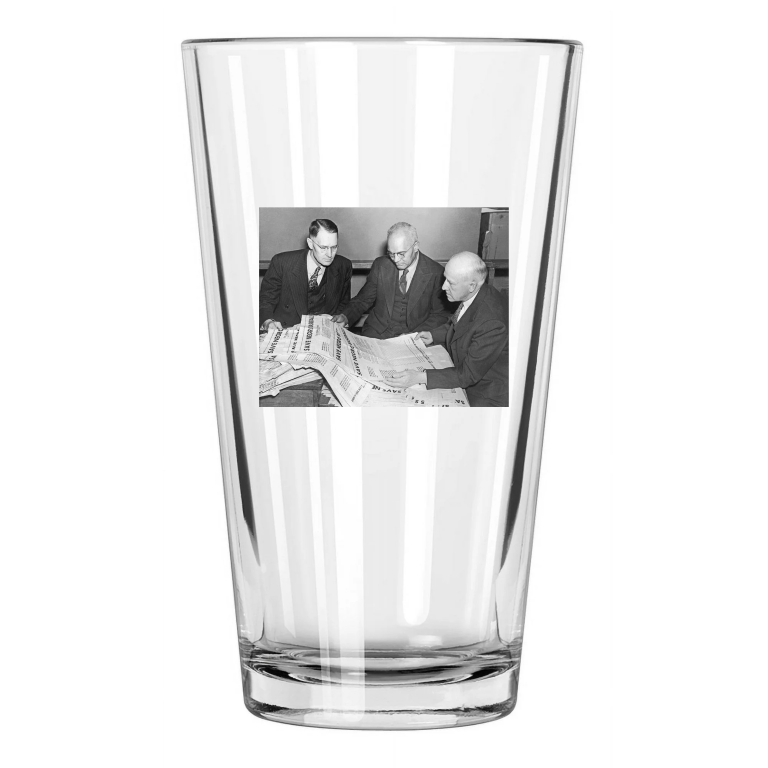 1943 J.L. Wilkinson And Thomas Baird Photo Baseball Pint Beer Drinking Glass