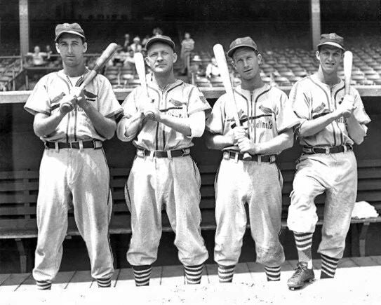 1943 St Louis Cardinals Sluggers Photo Kurowski, Walker, Klein And Musial