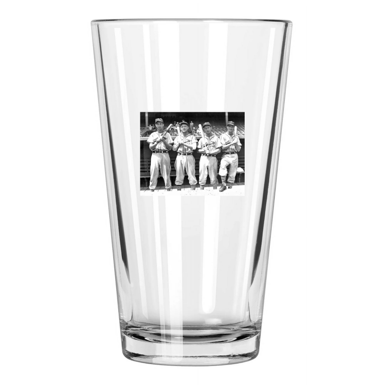 1943 St Louis Cardinals Sluggers Kurowski, Walker, Klein And Musial Pint Glass