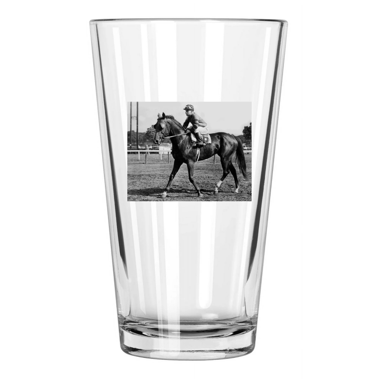 1943 Triple Crown Champion Count Fleet Thoroughbred Pint Beer Drinking Glass