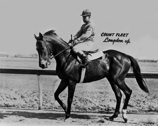 1943 Triple Crown Racehorse Count Fleet Glossy Keychain Print Johnny Longden