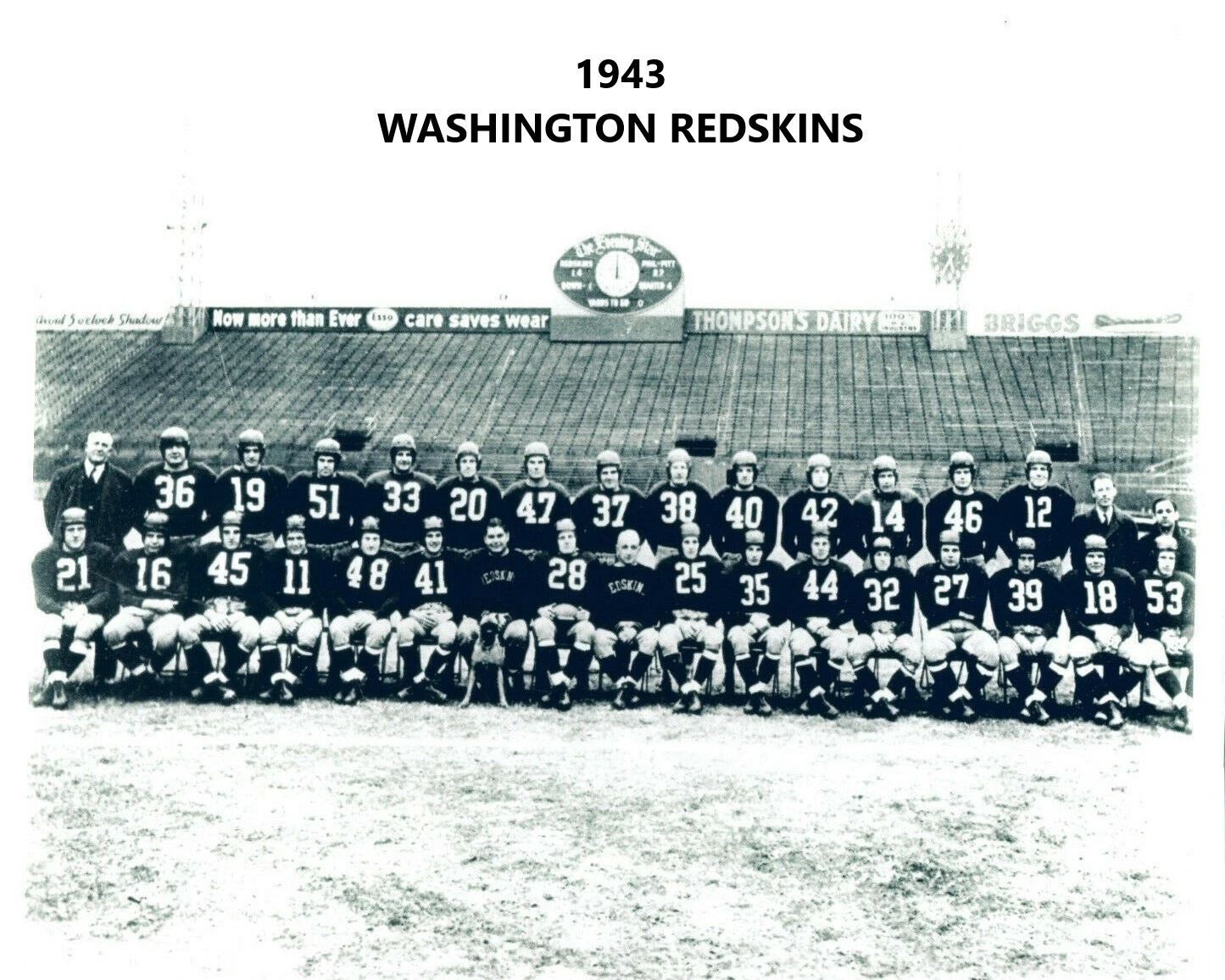 1943 Washington Redskins Team Keychain Football Nfl Picture