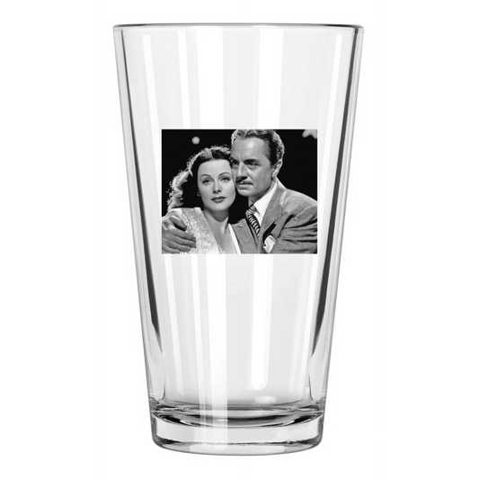 1944 Actors Hedy Lamarr And William Powell 'The Heavenly Body' Pint Beer Glass