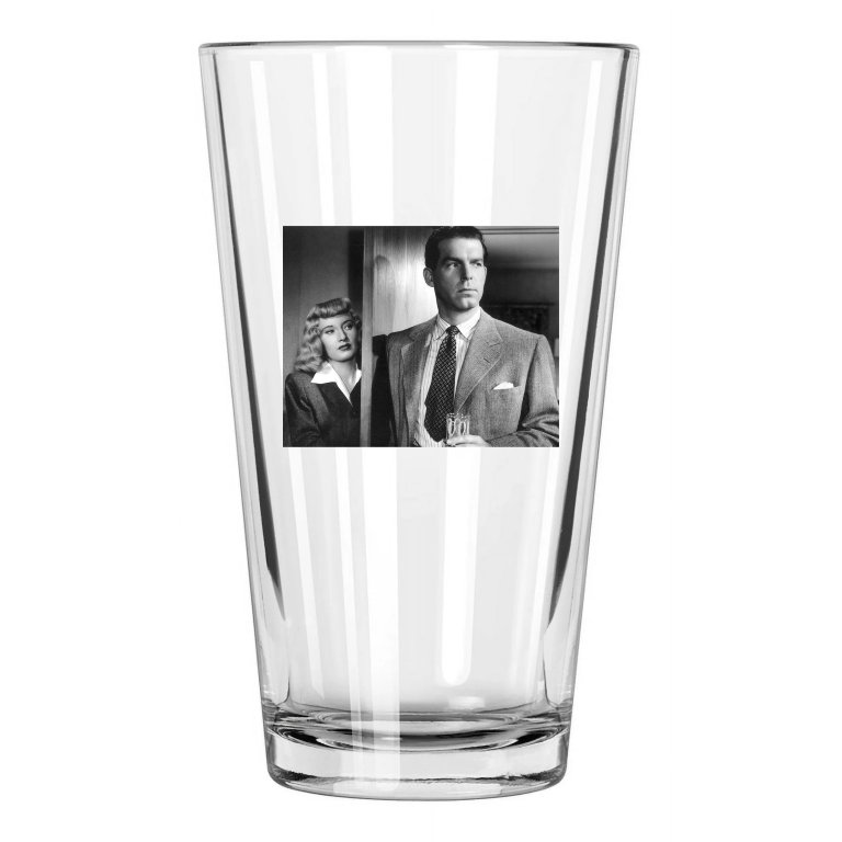 1944 Fred Macmurray And Barbara Stanwyck Film Double Indemnity Pint Beer Glass