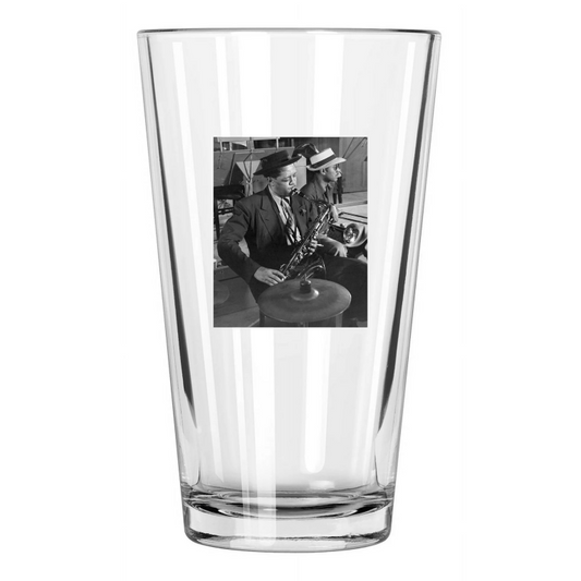1944 Jazz Musician Lester Young Photo Saxophonist Pint Beer Drinking Glass