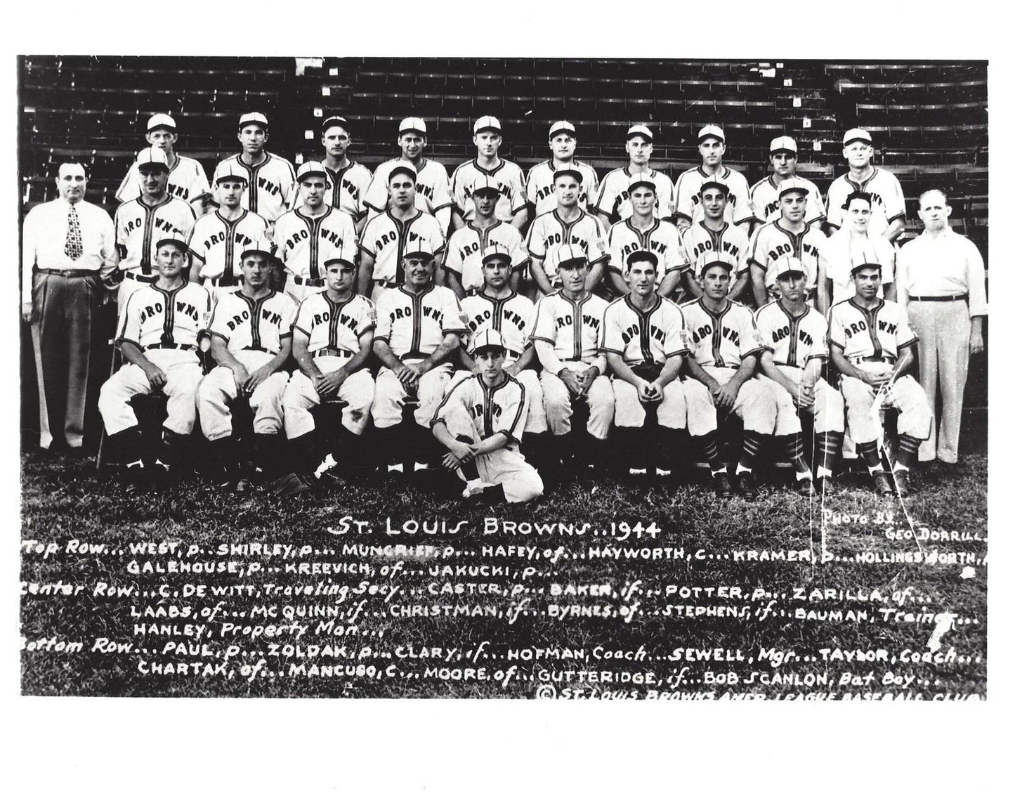 1944 St. Louis Browns Team Magnet Baseball Mlb Picture