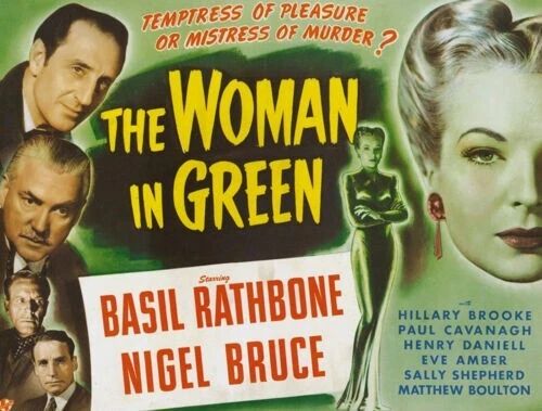 1945 Basil Rathbone In Woman In Green Lobby Card Reprint Picture Keychain