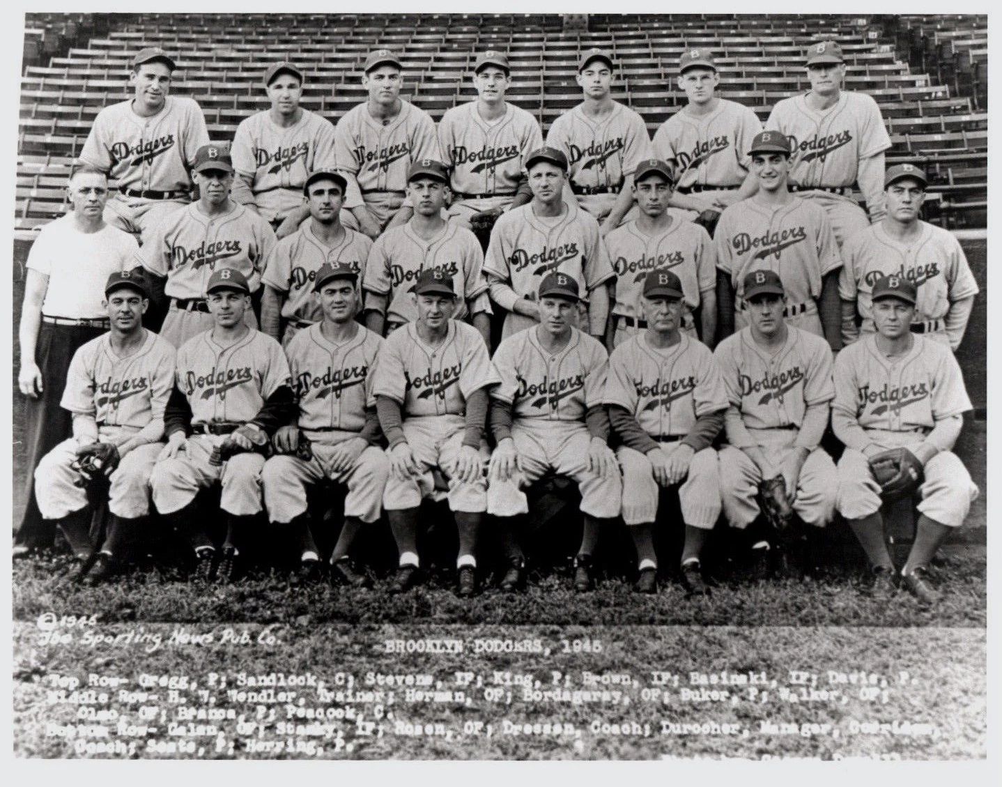 1945 Brooklyn Dodgers Magnet Mlb Baseball Picture