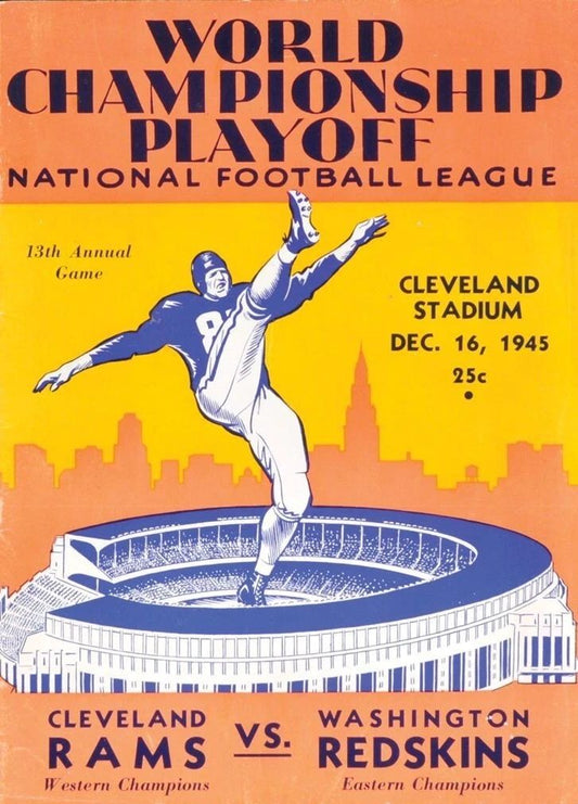 1945 Cleveland Rams V Washington Redskins Magnet Football Picture