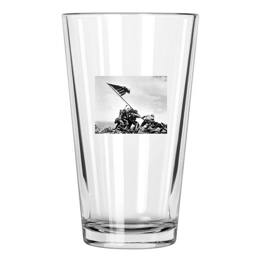 1945 The Battle Of Iwo Jima Photo World War Ii Wwii Pint Beer Drinking Glass