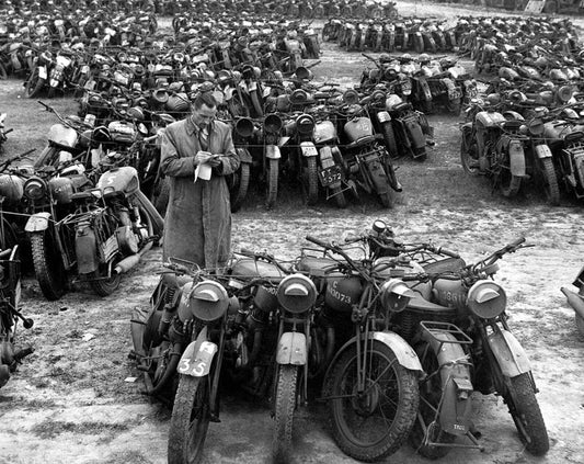 1946 Auction Of Ww2 Military Motorcycle World War 2 Historic Picture Magnet