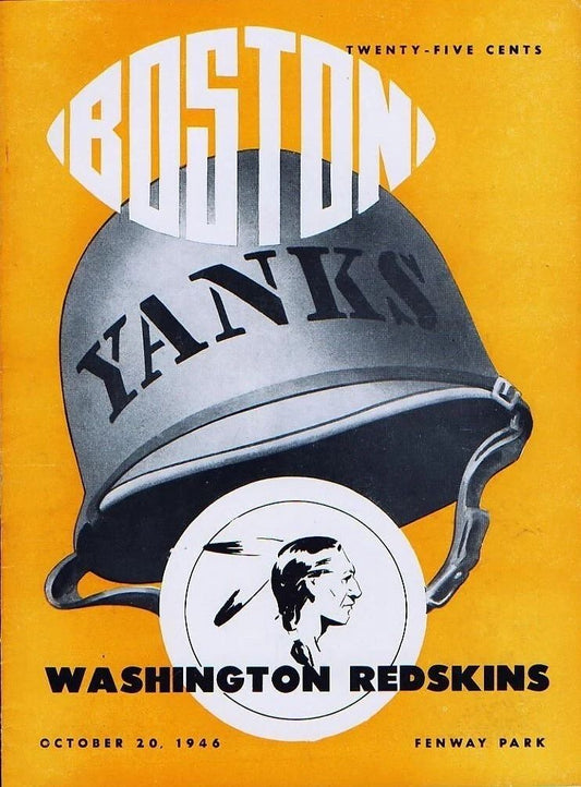 1946 Boston Yanks Vs Washington Redskins Magnet Football Picture Nfl