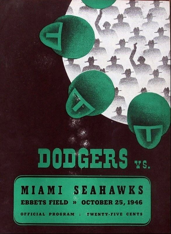 1946 Brooklyn Dodgers Vs Miami Seahawks Keychain Football Aafc