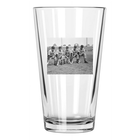 1946 Boston Red Sox Ted Williams, Dom Dimaggio And Bobby Doerr Pint Beer Glass