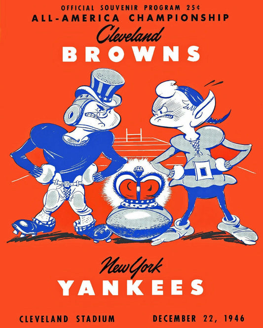 1946 Cleveland Browns Vs Ny Yankees Keychain Football Picture Nfl