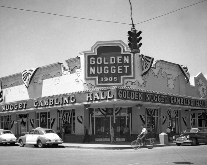 1946 Downtown Las Vegas Glossy Photo Casino Print Golden Nugget Poster