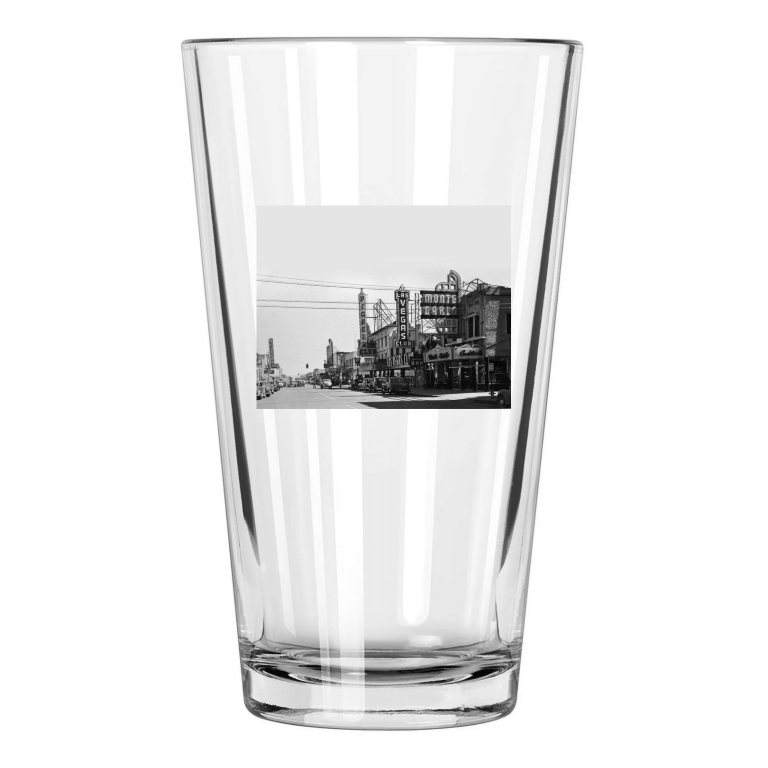 1946 Downtown Las Vegas Photo Casino Monte Carlo Club Pint Beer Drinking Glass