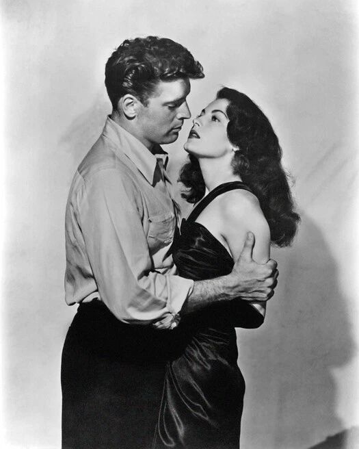 1946 Film The Killers Glossy Keychain Ava Gardner And Burt Lancaster Print