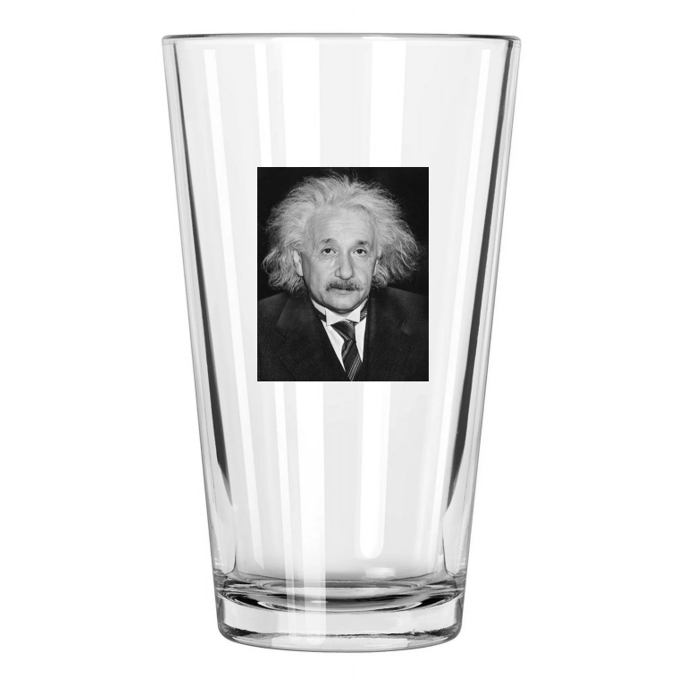 1946 Inventor Genius Albert Einstein Photo Nobel Prize Pint Beer Drinking Glass