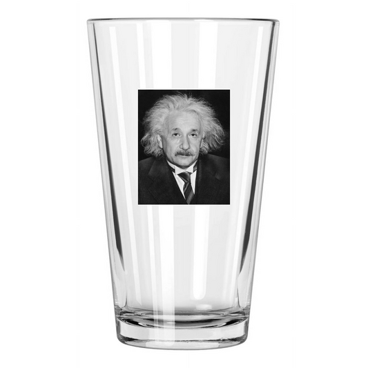 1946 Inventor Genius Albert Einstein Photo Nobel Prize Pint Beer Drinking Glass