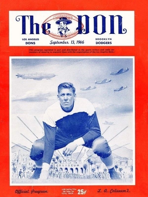 1946 L.A. Dons Vs Brooklyn Dodgers Keychain Football Picture Aafc