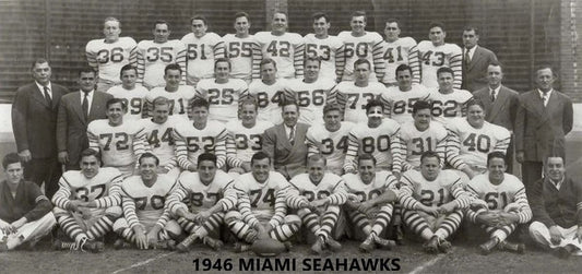 1946 Miami Seahawks Team Keychain Football Picture Aafc Wide Border