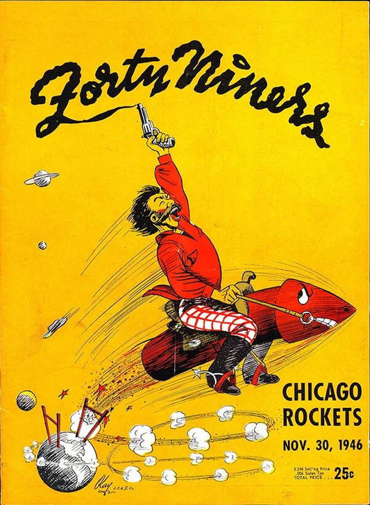 1946 San Francisco Forty Niners Vs Chicago Rockets Keychain Football Aafc