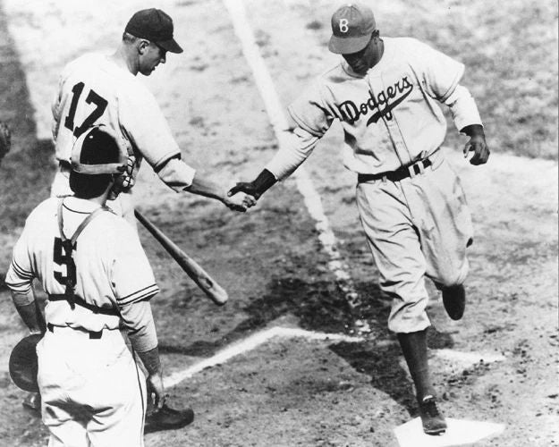 1947 Brooklyn Dodgers Jackie Robinson Glossy Magnet 1St Homerun Magnet