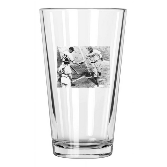 1947 Brooklyn Dodgers Jackie Robinson Photo 1St Homerun Pint Beer Drinking Glass